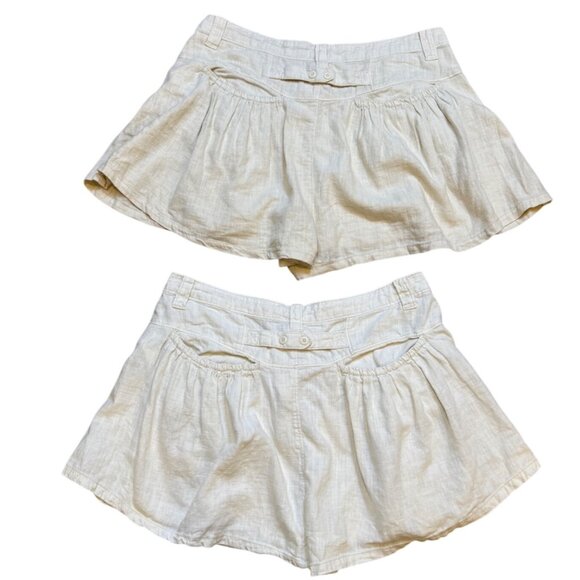 Free People Womens Linen Blend Buckle Back Flowy Shorts Size 14 - Picture 2 of 6